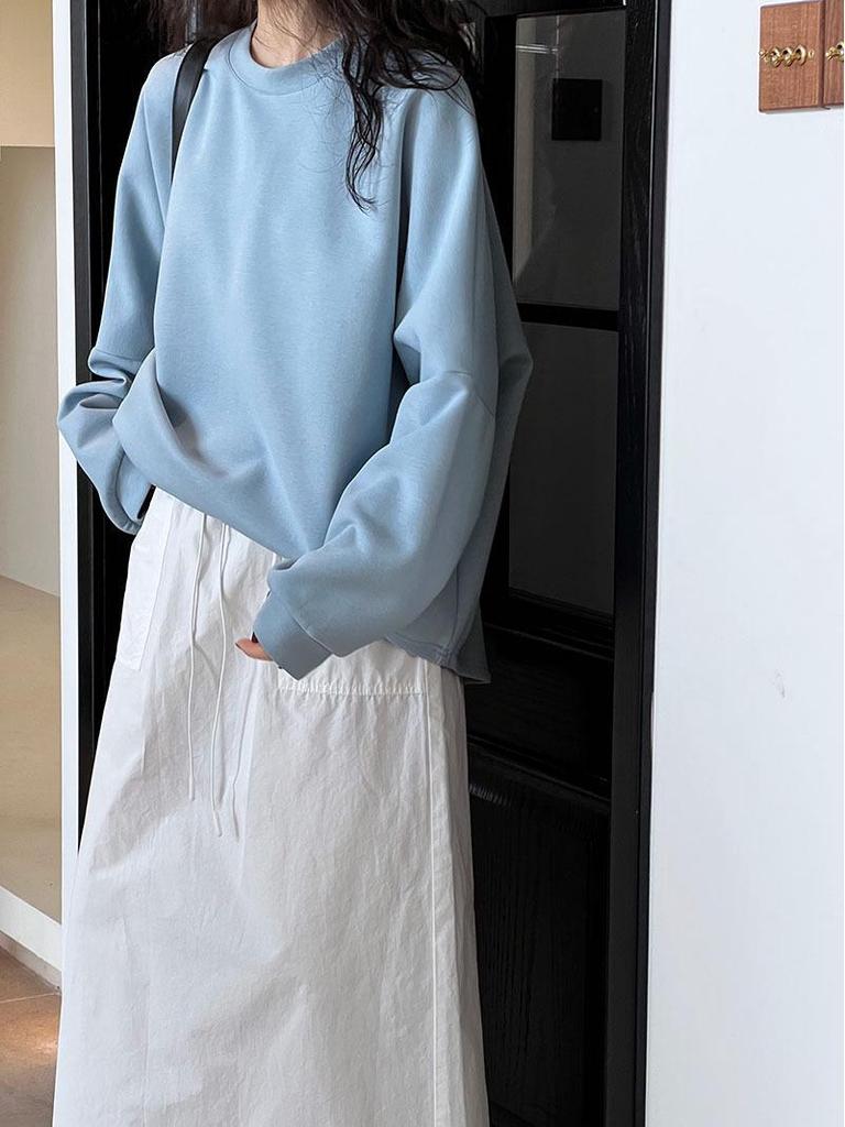 LUXI 2025 Retro High-Waisted Drawstring Cargo Mini Skirt