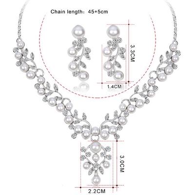 Conjunto de joyas con collar y pendientes cortos de perlas de imitación, accesorio para fiesta de graduación