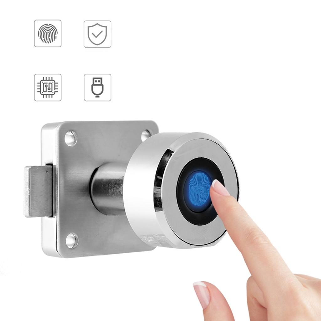 Anti-Theft Smart Fingerprint Security Padlock Keyless Lock for Office File Cabinet Drawer Bookcase
