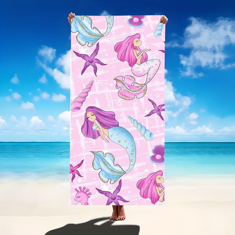 Pastel Starfish Beach Towel Extra Large Microfiber Bath Towel Big Size Plush Super Absorbent Oversized Pool Blanket For Women