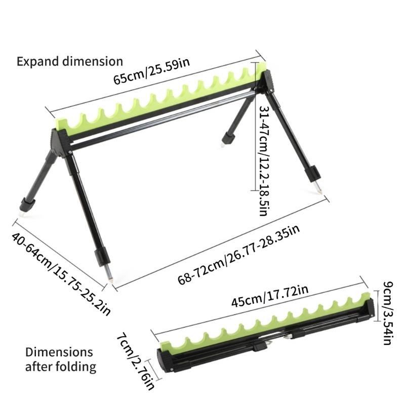 Support extensible à 12 emplacements pour cannes à pêche Durabilité Léger Support pour cannes à pêche Accessoire de pêche d'extérieur