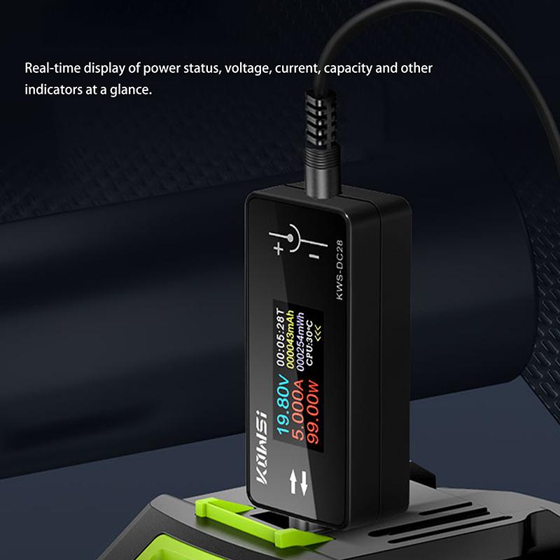

Kws-Dc28 0.96 Inch Tft Hd Digital Display Dc 5.5*2.5 Interface Tester Voltage Ammeter Power Meter Multi In One Display