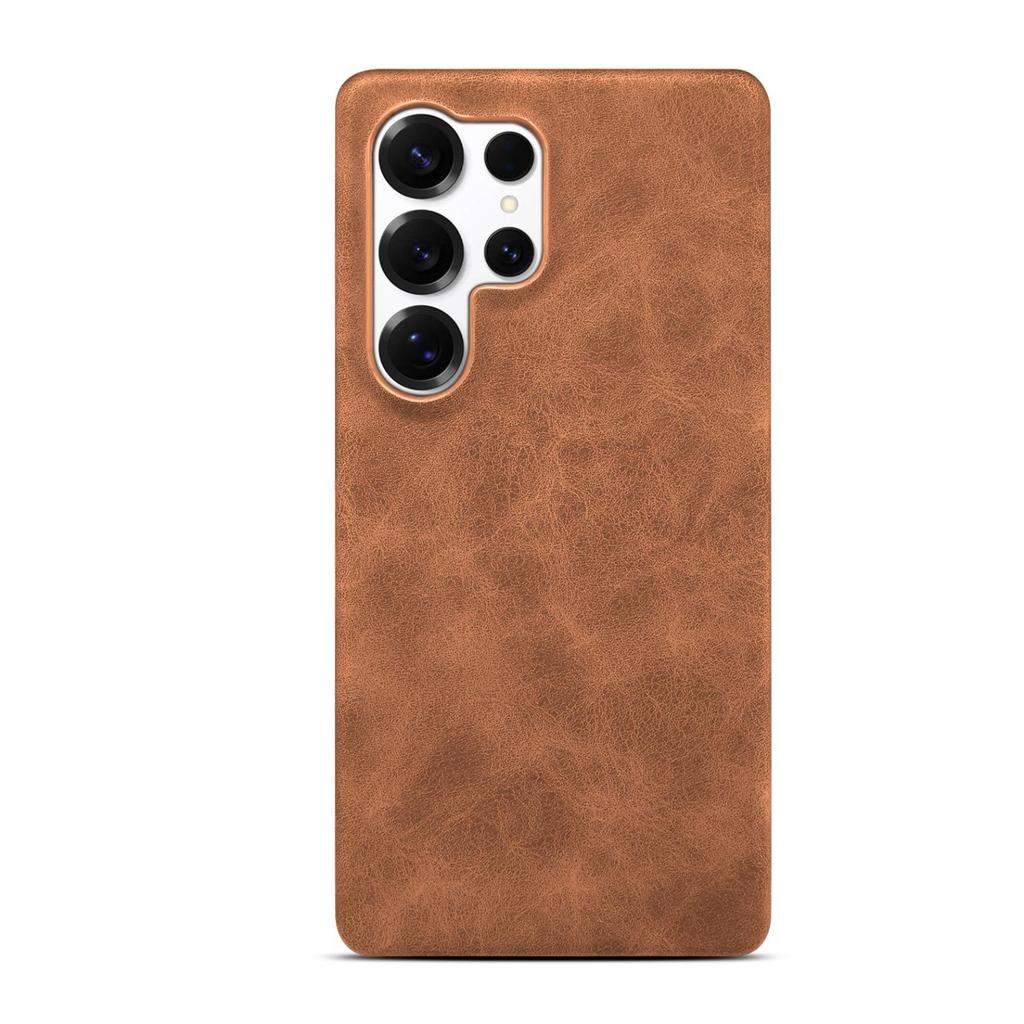 Samsung S25 Ultra Retro Leather Phone Case with Invisible Magnetic Buckle and Drop-Proof Hard Shell