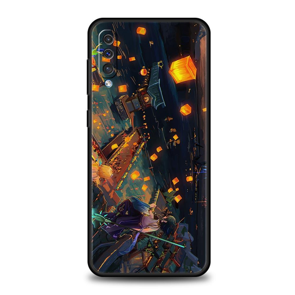 Etui na telefon Genshin Impact landscape do Samsung A54 A52 A14 A50 A70 A10 A30 A40 A20S A20E A02S A12 A22 A34 A42 A32 5G A04s