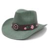 Western cowboy hat men's and women's outdoor sun hat hard cowboy straw hat ethnic style top hat