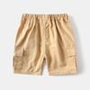Boys' Cropped Pants Summer Children's Clothing Pants Children's Solid Color Pocket Pants Fashionable Contrasting Stripes Shorts