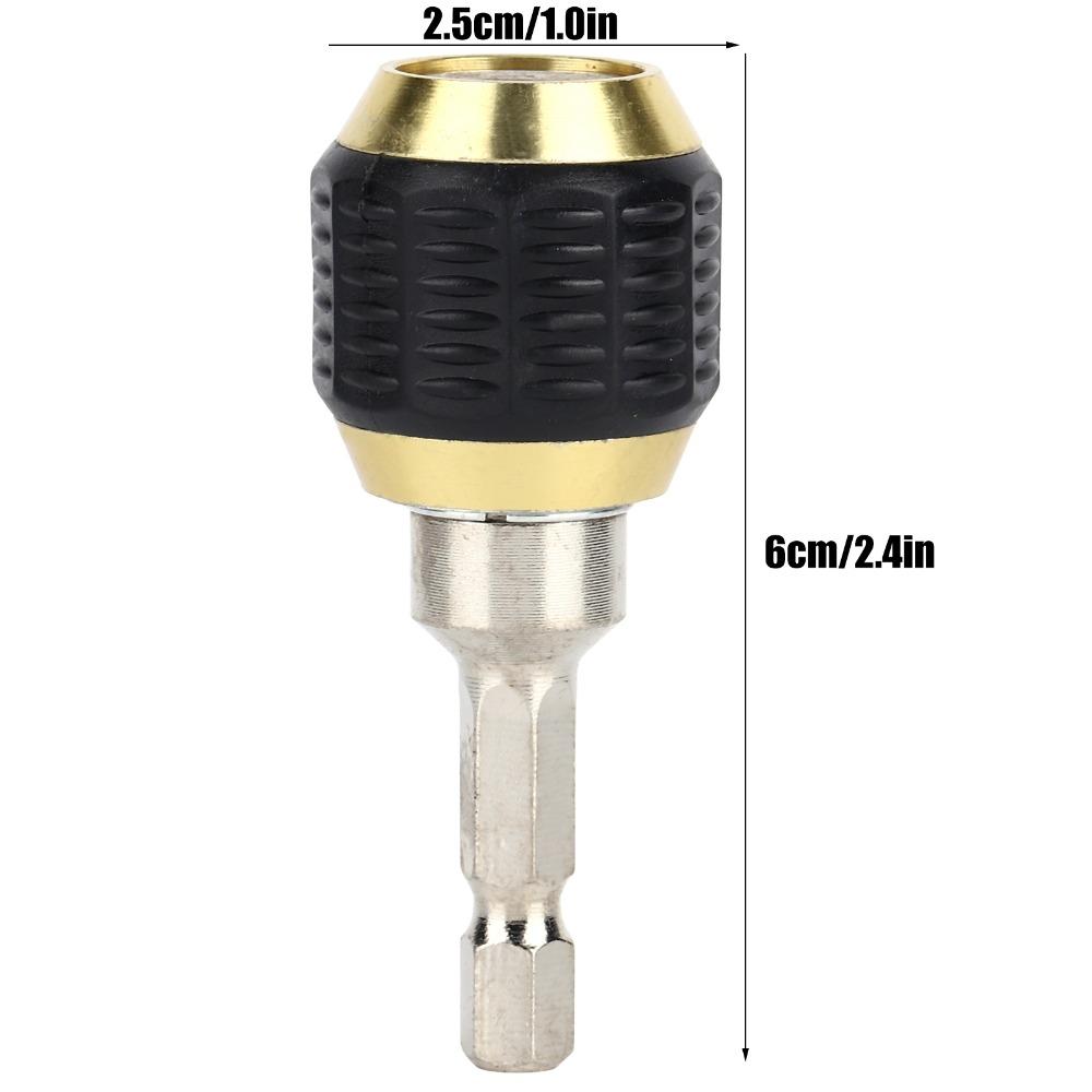 2PCS Universal Drill Chuck Stainless Steel Hex Shank Screwdriver Bit Holder Self-Locking Quick Release Drill Bit Extension