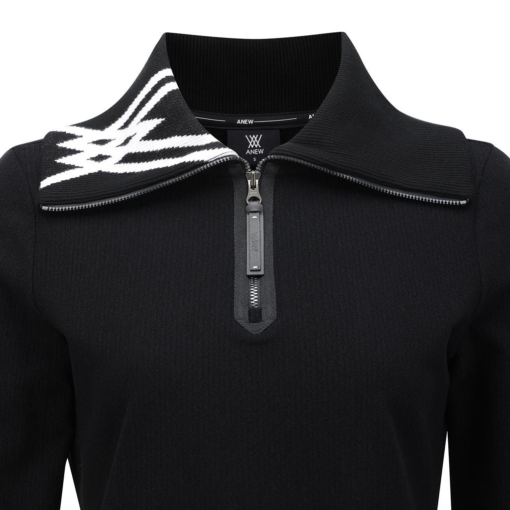 ANEW GOLF W Logo Point Collar L/Ts_Bk