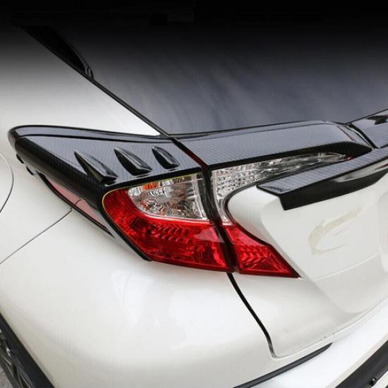 For 2016- Toyota CHR C-HR Carbon Fiber Look Rear Tail Light Lamp Cover Trim