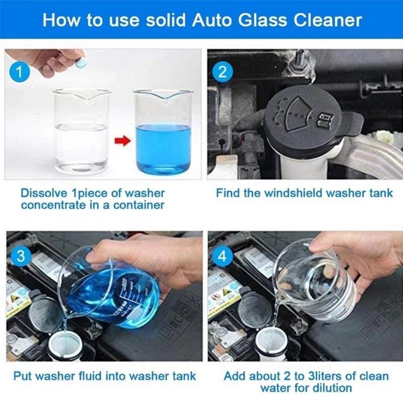 10Pc Car Windshield Glass Washer Cleaner Compact Effervescent Tablets Detergent