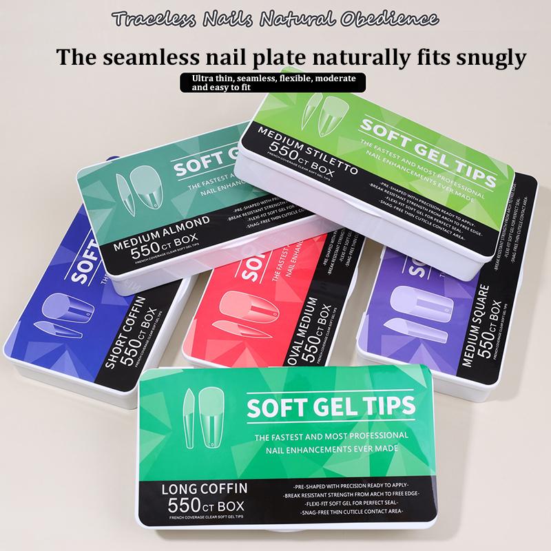 Końcówki do paznokci Ultra-cienkie Matowe Sztuczne paznokcie Miękkie Żelowe Końcówki Średnie Krótkie Migdał Trumna Pełne Pokrycie Matowe Narzędzia do przedłużania Paznokci DIY