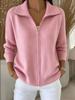 European & American Zipper Knit Cardigan Sweater - Autumn/Winter Casual Fashion for Women