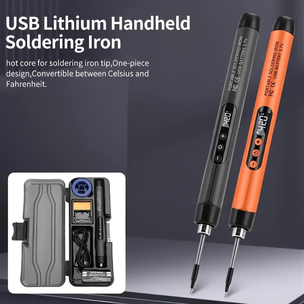 Portable USB charging welding lamp, adjustable temperature, with LCD display screen, no assembly required, suitable for DIY home use