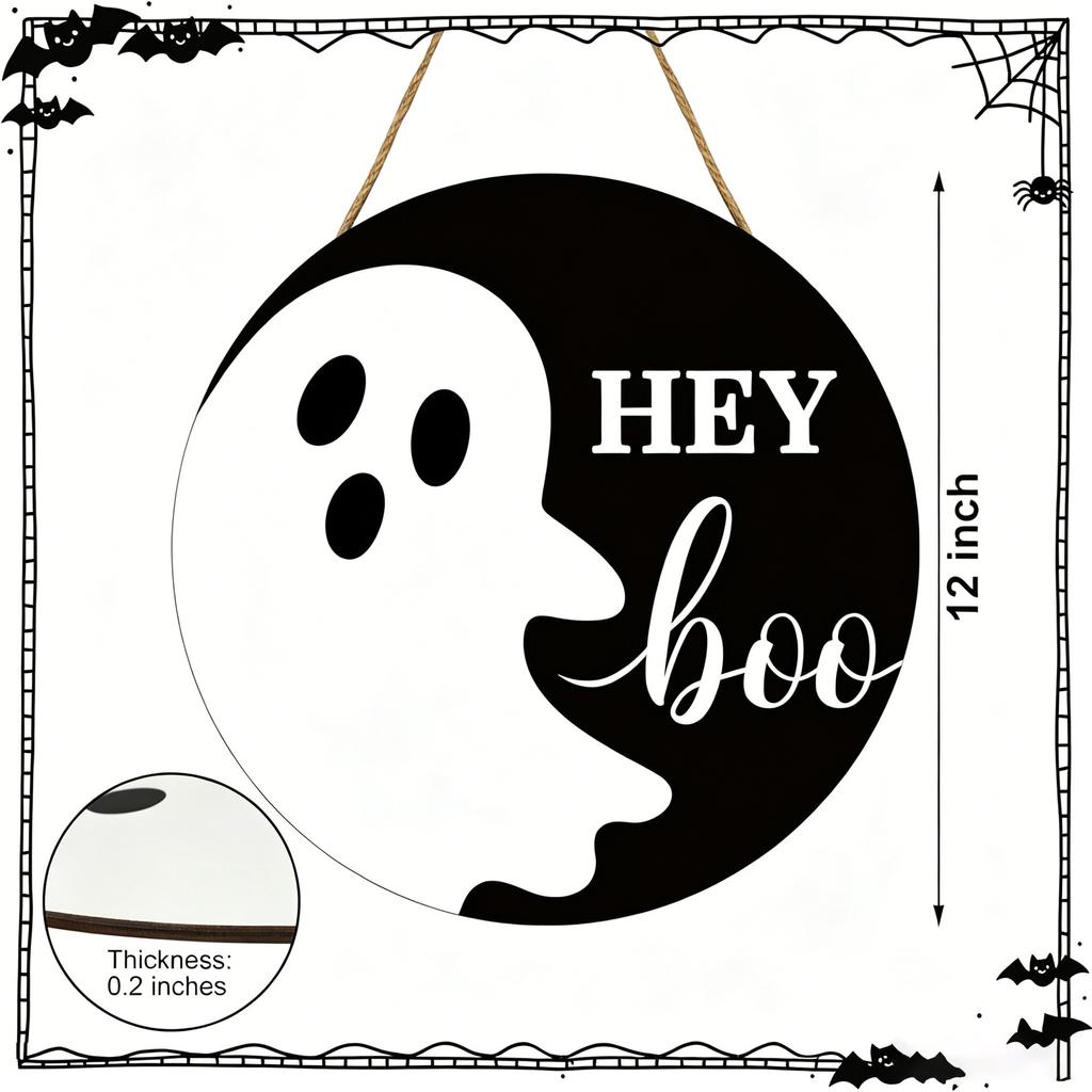 Wooden Halloween Pumpkin Hanging Sign Door Wall Decor Party Home Garden Decoration