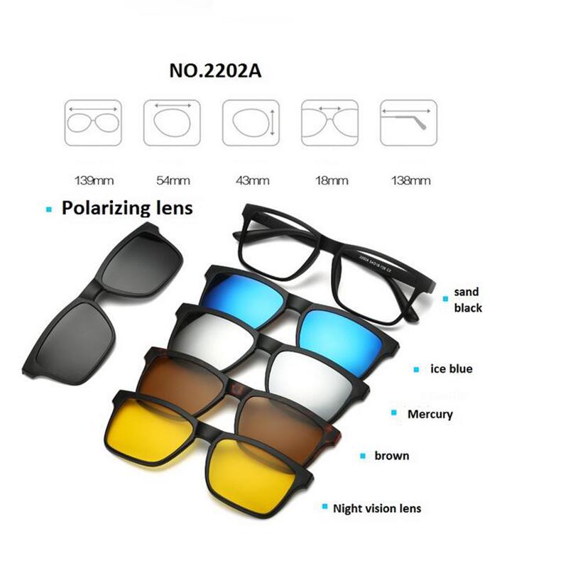 Retro 5+1 Polarized Myopia Clip Sunglasses For Men Women Blue Light Blocking Prescription Eyeglasses Diopter 0 -1 -1.5 To -4.0