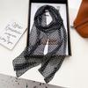 2025 Spring New High End Neck Long Style Ribbon Korean Black White Polka Scarf Women's Accessories