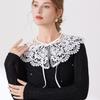 Embroidery Detachable Fake Collar White Women Hollowed Out Floral Shawl Neckline For Dress Sweater