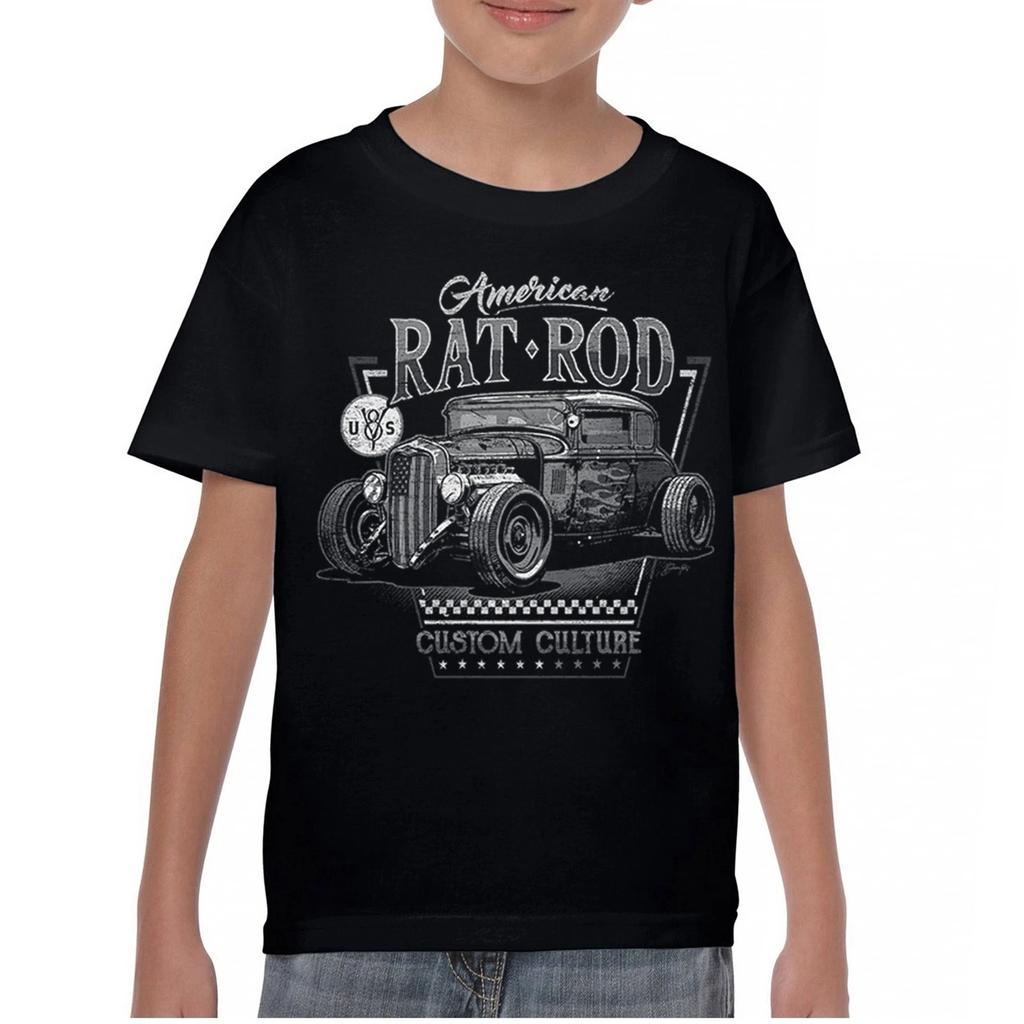 American Rat Rod Youth Kids Boys T-Shirt Hot Rod Custom Culture Classic Vintage Car Kids
