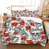 Home Bedding Set Queen King Full Size Twin Skull Print Duvet Cover Adult Duvet Cover and Pillow Cover Bedding