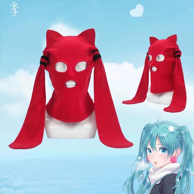 2024 nauja Hatsune Miku pagrobėjo kaukė su gobtuvu žaidimo kepurė cosplay juokinga kaukė animacijos rekvizitai