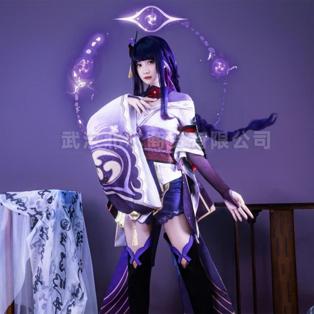 Genshin Impact Cos Costume God Of Thunder Barzhen Thunder General Shadow Warrior Cosplay Game Animation Kimono Female Shadow COS
