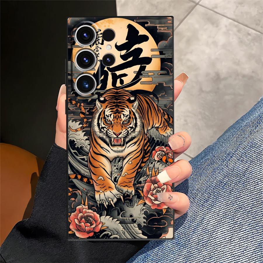 Cool Tiger Funda Phone Cover Case for Samsung Galaxy S26 S20 S21 FE S10 S9 Note 20 Ultra 8 9 10 S25 Ultra S24 Plus S23