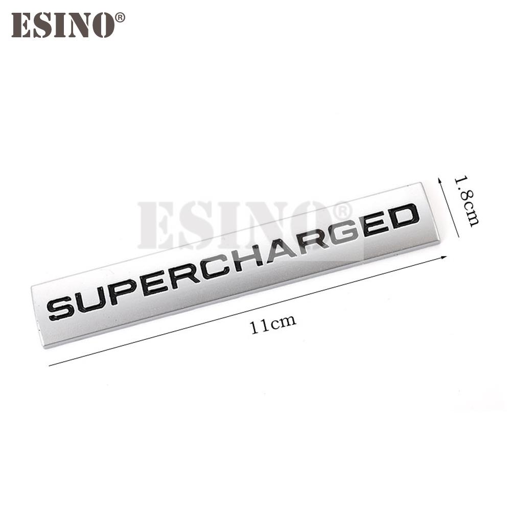 Car Styling Supercharged Logo 3D Metal Chrome Zinc Alloy Emblem Badge Decal Auto Accessory for Land Rover Ranger Rover XS4