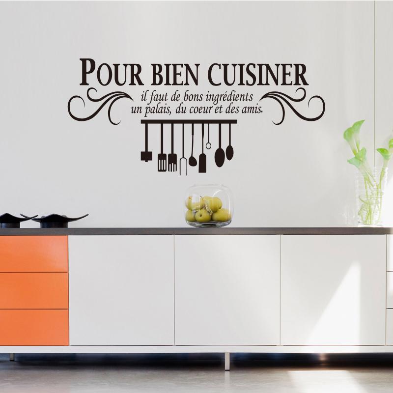 Verwijderbare Franse Keuken Vinyl Snijwerk Muurstickers Ondersteboven Borden Muurschildering Keuken Kunst Huisdecoratie Schilderen Dw0638 (gold,21x59cm) goud