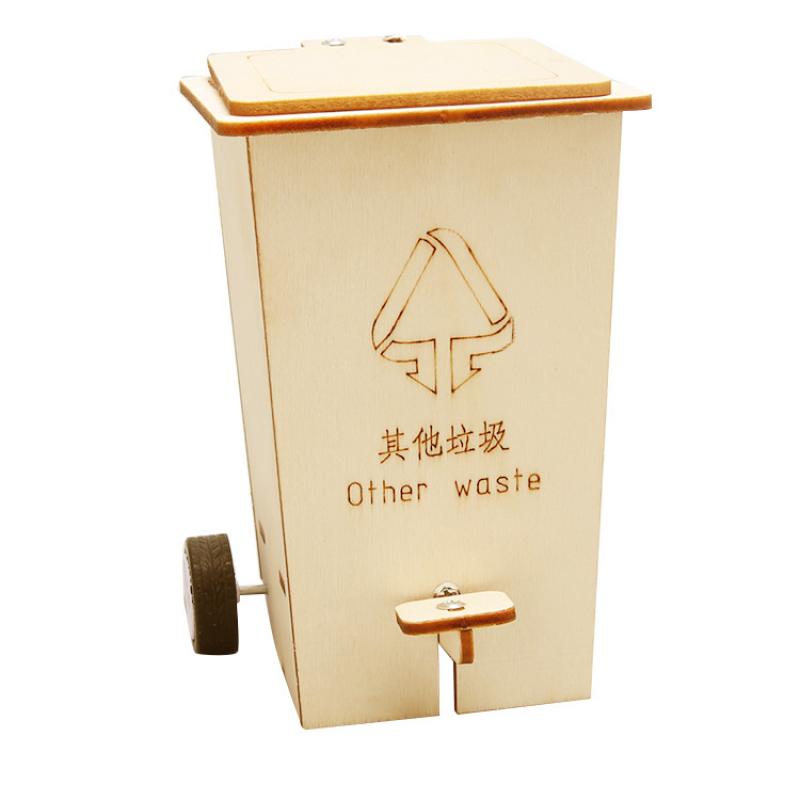 Technology Small Production Flip Trash Can Primary And Secondary School Students Science Experiment Puzzle Creative Invention Handmade Diy Material