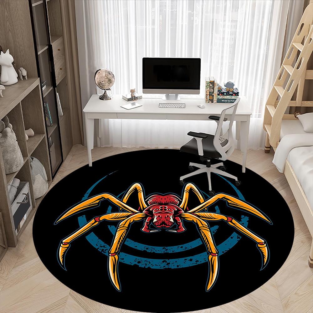 1PC Spider Bee Office Round Area Rug, Mat Suitable For Office, Under Office Chairs Bedroom Living Room Home Decor, Room Deco