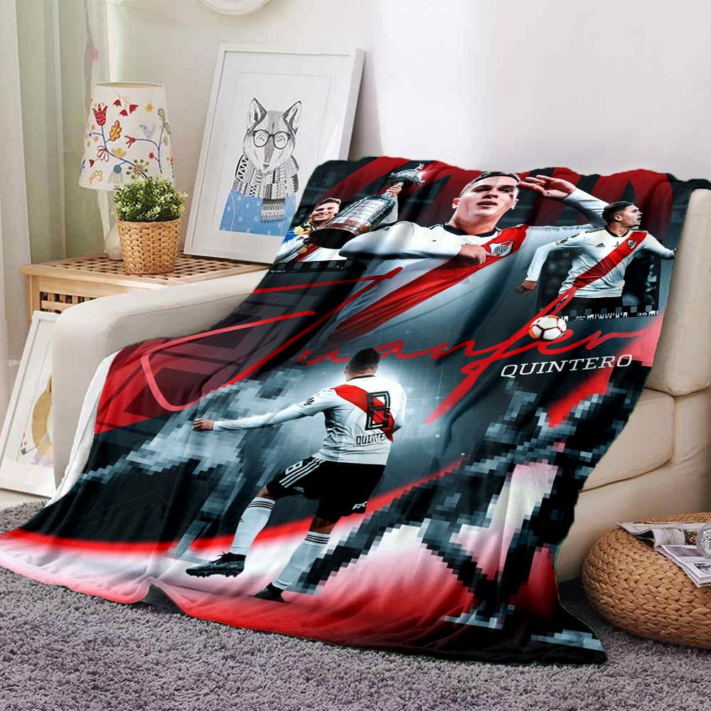 River Plate Juanfer Quintero Football Star Print Fleece Blanket Soft Cozy Throw Blanket for Sofa Couch Bed Soccer Fan Home Decor