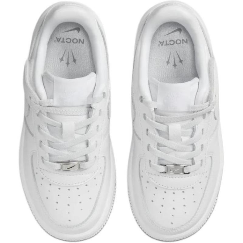 Nocta X Nike Air Force 1 Anti-Slip Wear-Resistant Low-Top Kids' Skateboarding Shoes White Children Aged 3-7 Years Old Sneakers HJ7925-100
