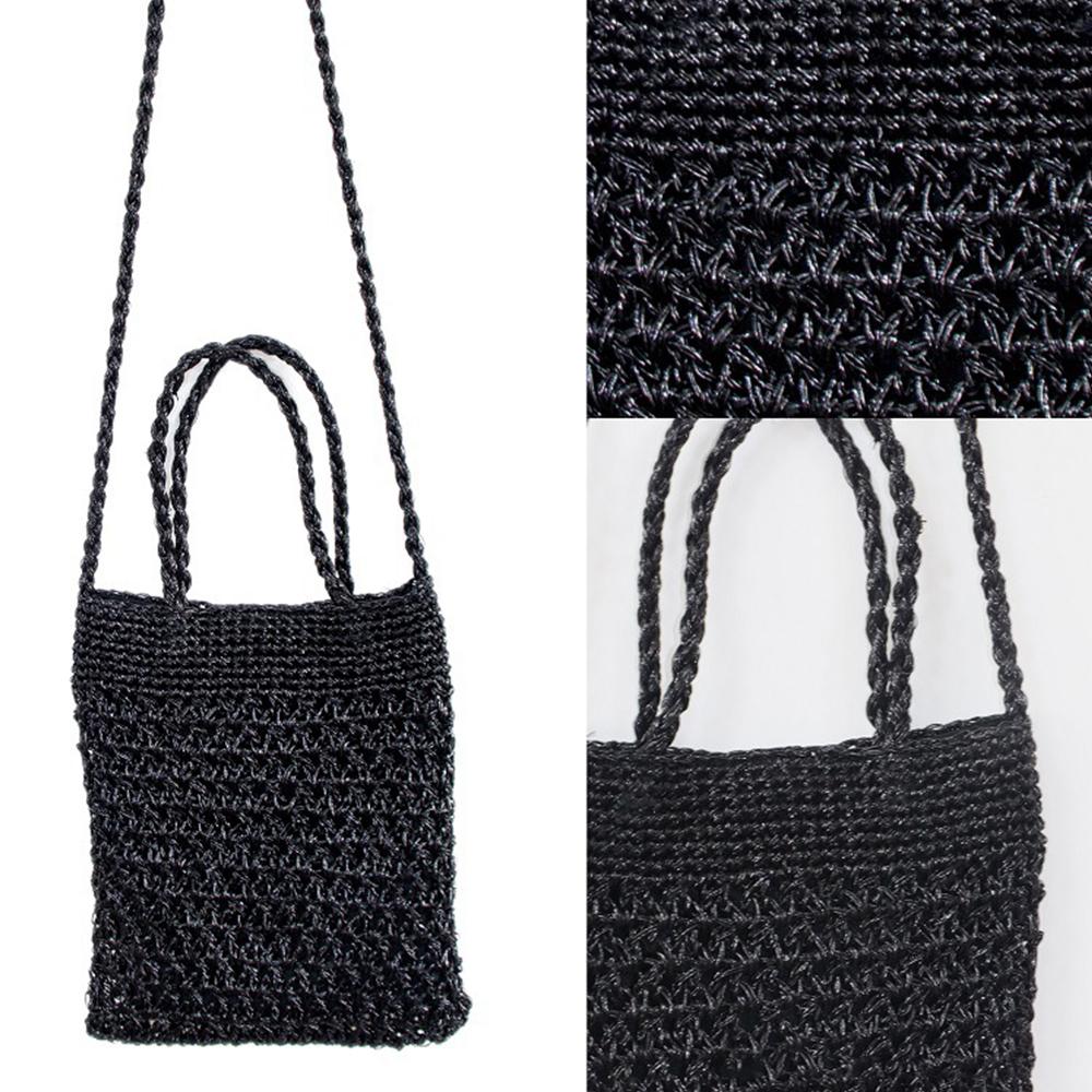 Fashion Silver Tote Women Handbags Hollow Crochet Shoulder Bag  Metical Yarn Knitting Crossbody Bags for Women Shopper Purses