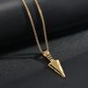 1pc Retro Triangular Spearhead Alloy Arrow Pendant Necklace, Trendy Hip Hop Zircon for Teenagers