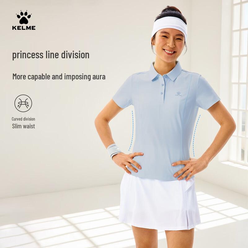 KELME Damen Kurzarm-Poloshirt mit Baumwollgefühl und Schnelltrocknung