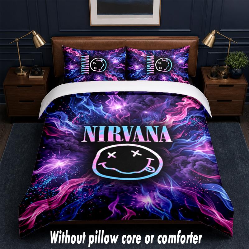 Set Biancheria da Letto Nirvana Design 1 Copripiumino + 2 Federe Morbido Traspirante Biancheria da Letto per la Casa