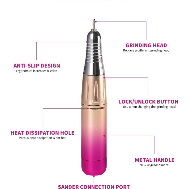 45000 RPM New Portable Nail Drill Professional Rechargeable Electric Nail File Machine File for Acrylic Gel Polishing Removing