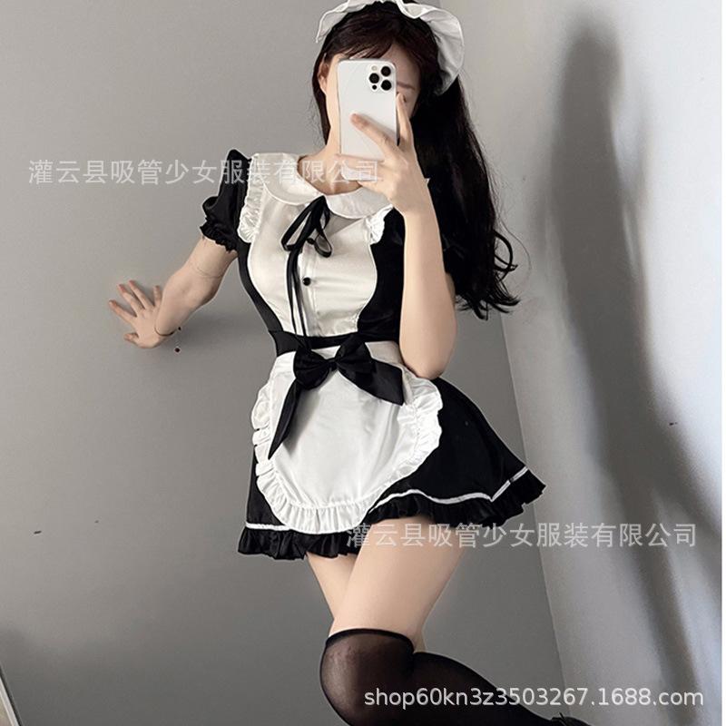 Sexy lingerie sexy maid age-reducing bow waist dress pure temptation