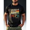 Men's Vintage 1976 Cassette Tape T-Shirt , Suitable for Summer Casual Wear, For Everyday Outfits & Nostalgic Style