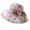 Windproof Rope Thin Bow Sunshade Cap Foldable Sunscreen Basin Hat Women Fisherman Hat  Female
