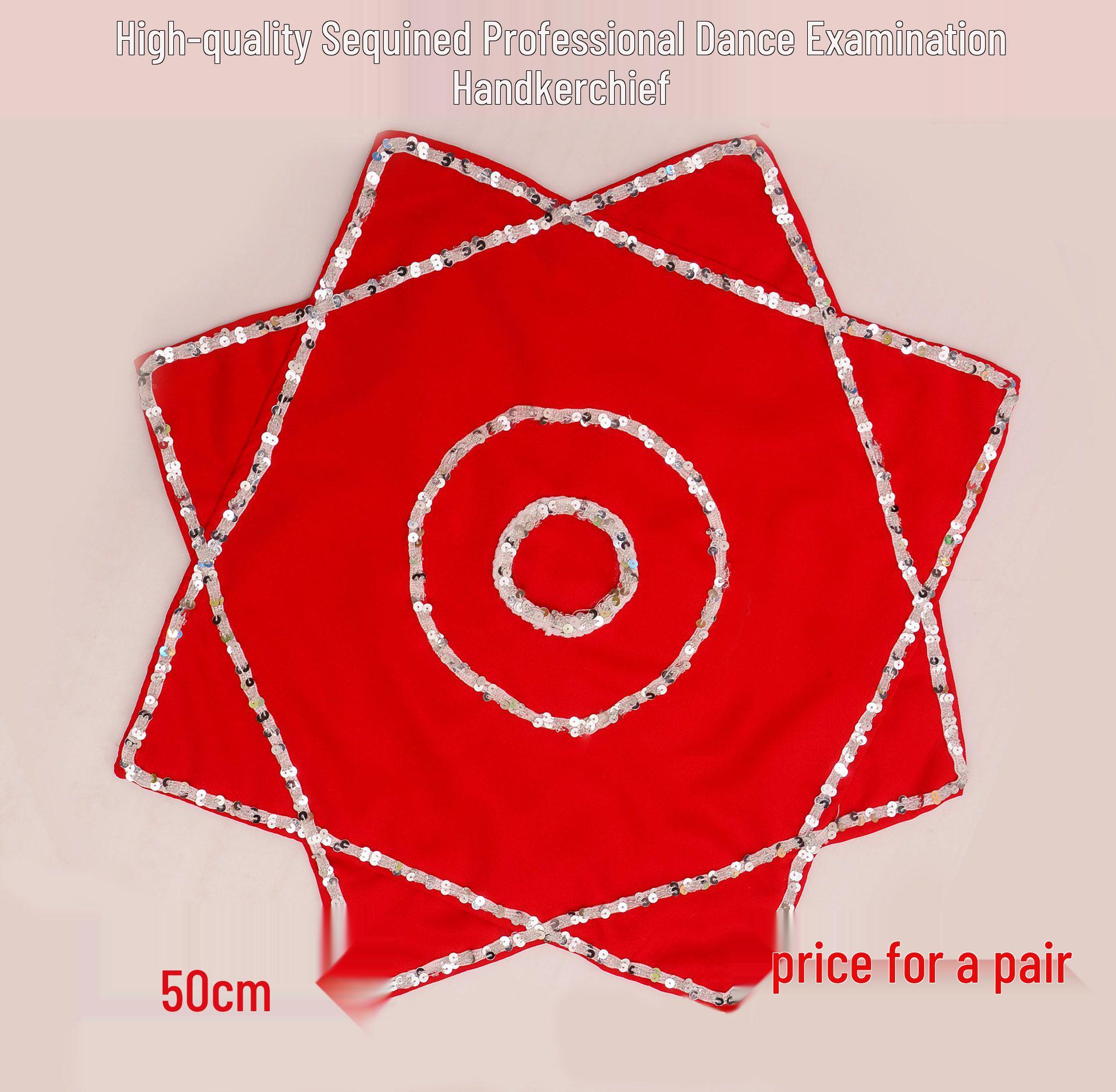 Dance Performance Sequin Flower Handkerchief - Errenzhuan & Yangge Octagonal Scarf