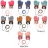 Girls Keep Finger Warm Cartoon Bear Baby Newborn Thick Plus Velvet Kids Gloves Knitting Mittens