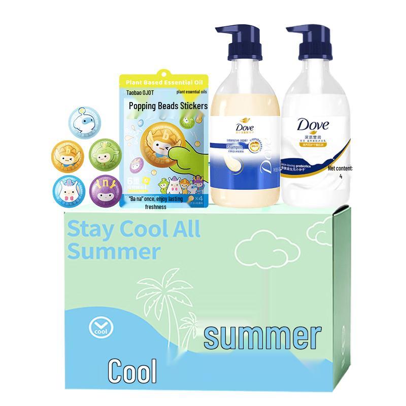 Dove Nourishing Hydration Bath & Hair Care Gift Set with Essential Oil Patches