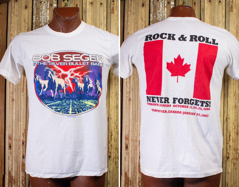 Vintage Bob Seger Rock  Roll Never Forgets Concert T Shirt 198687 White XXXXL