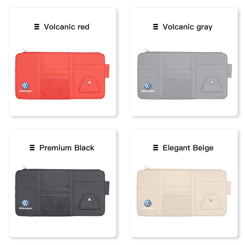2026 New For VOLKSWAGEN VW PU Leather Car Sun Visor Ticket Card Storage Bag Accessories For Volkswagen GTI Scirocco Magotan Polo