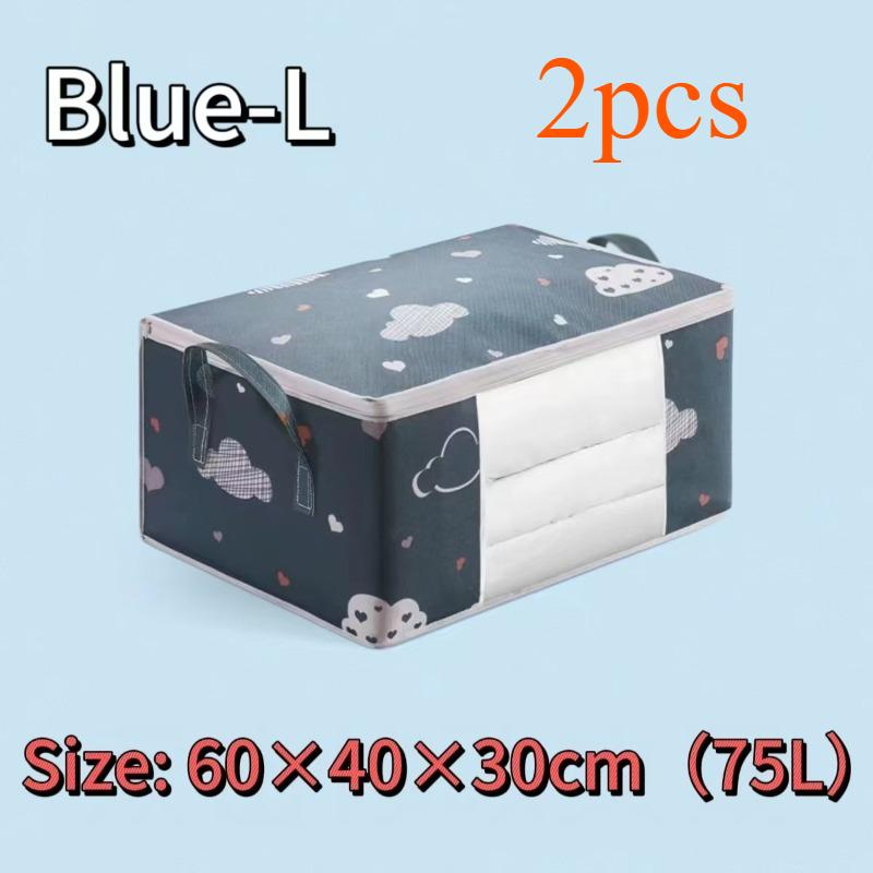 Large Capacity Non-Woven Fabric Moving Storage Bag with Handles Cloud Cotton Quilt Organizer Horizontal Style for Home Use
