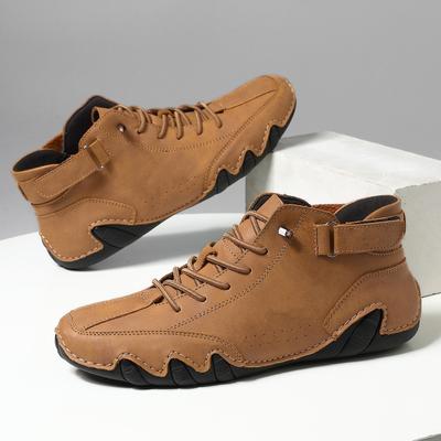 Pánské boty z pravé kůže, zimní, luxusní, značkové, pánské kotníkové boty, vysoké, ležérní, tenisky, turistické boty