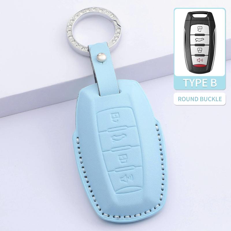Car Key Case Cover Shell Bag For The Gwm Haval H6 M6 For Ora Good Cat White Cat Gt Iq Ri Funky Pu Keyless Auto Accessories