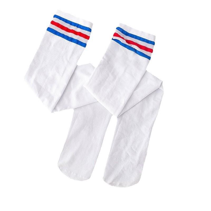 Kids' Breathable Over-the-Knee Football Socks - White Mid-Calf, Summer/Spring, Sweat-Absorbent