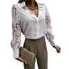 Spring and Summer New Hot Sale Women's Lace Patchwork Shirt Blouse